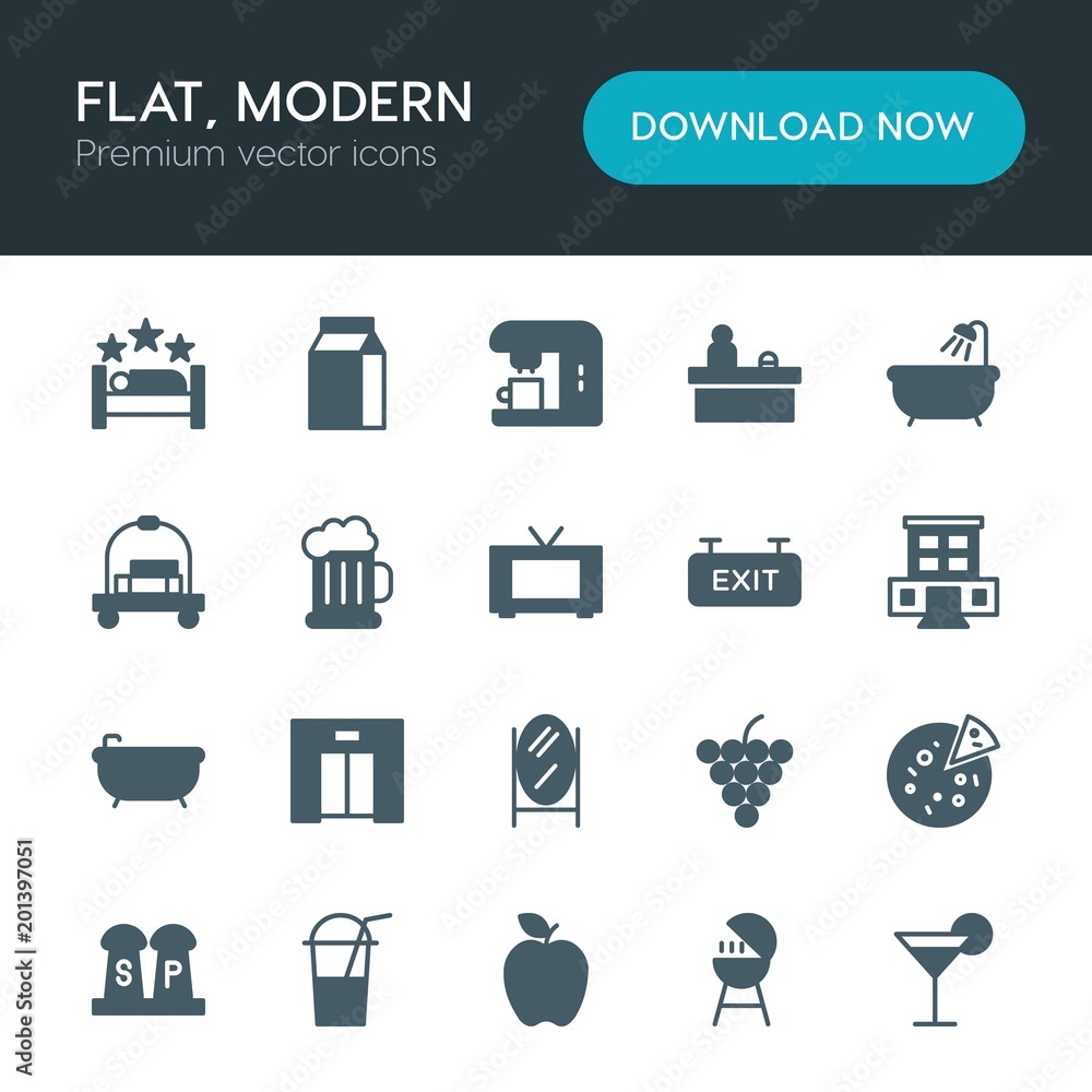 Modern Simple Set of food, hotel, drinks Vector fill Icons. ..Contains such Icons as hotel, tomato, green, espresso, bbq, coffee, ice and more on white background. Fully Editable. Pixel Perfect Modern Simple Set of food, hotel, drinks Vector fill Icons. ..Contains such Icons as hotel, tomato, green, espresso, bbq, coffee, ice and more on white background. Fully Editable. Pixel Perfect