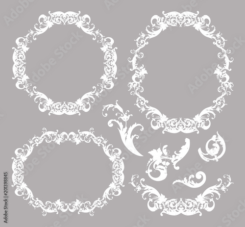vintage frames and floral elements