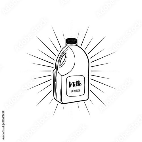 Gallon milk box. illustration isolated on white