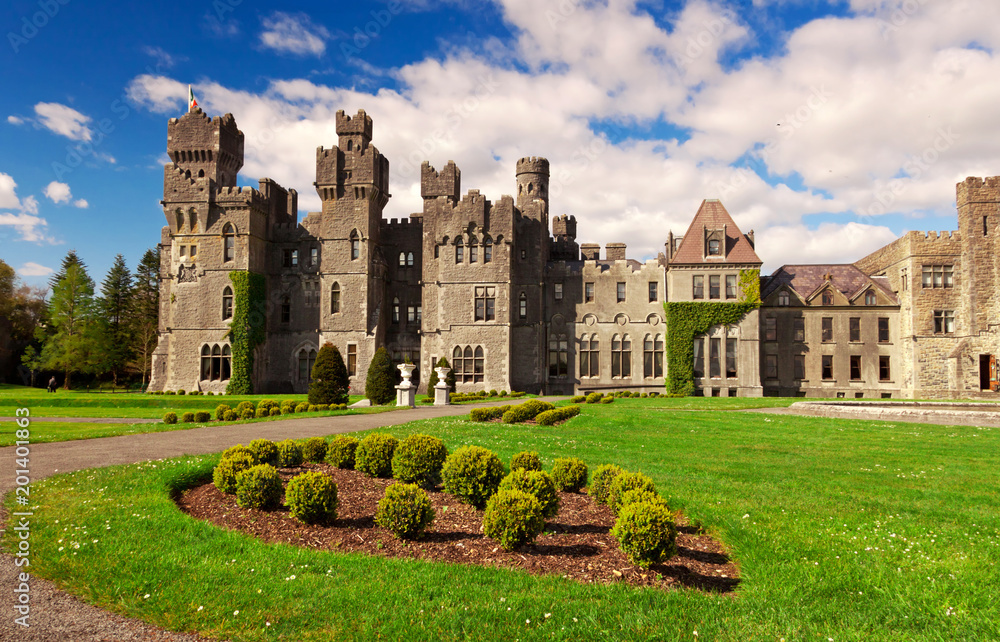Medieval Ashford castle and gardens - Co. Mayo - Ireland