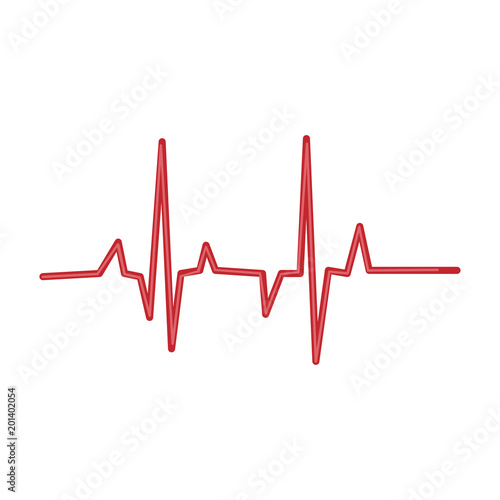 Heart rhythm. Cardiogram. Isolated on white background. Icon.