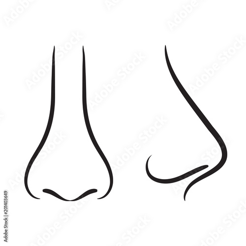 set of hand drawing nose, stock vector illustration