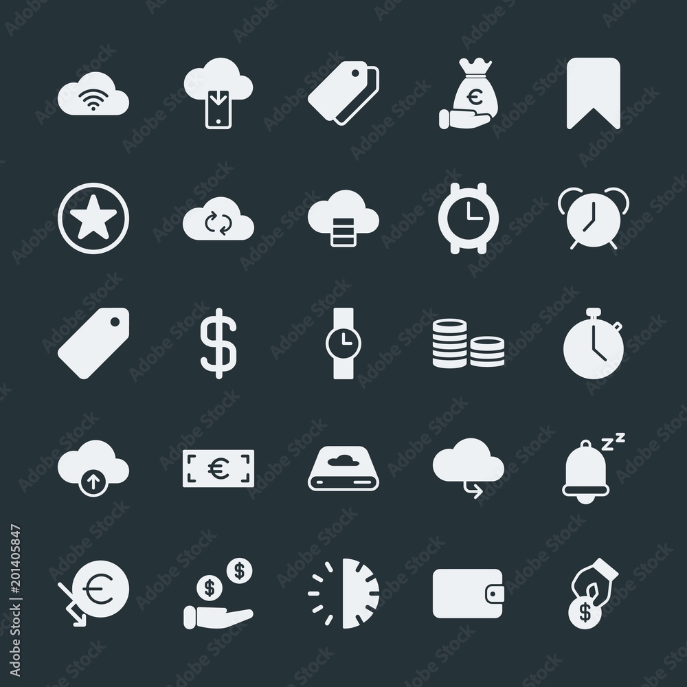 Modern Simple Set of money, cloud and networking, time, bookmarks Vector fill Icons. ..Contains such Icons as cloud, business, dollar, 30 and more on dark background. Fully Editable. Pixel Perfect. Modern Simple Set of money, cloud and networking, time, bookmarks Vector fill Icons. ..Contains such Icons as cloud, business, dollar, 30 and more on dark background. Fully Editable. Pixel Perfect.