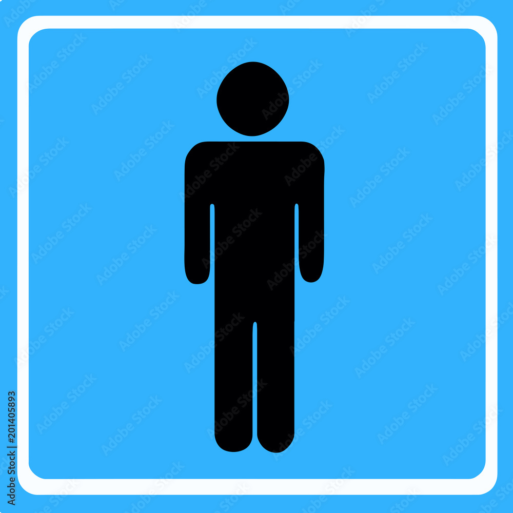 black silhouette man figure vector - wc toilet icon - blue background
black silhouette man figure vector - wc toilet icon - blue background