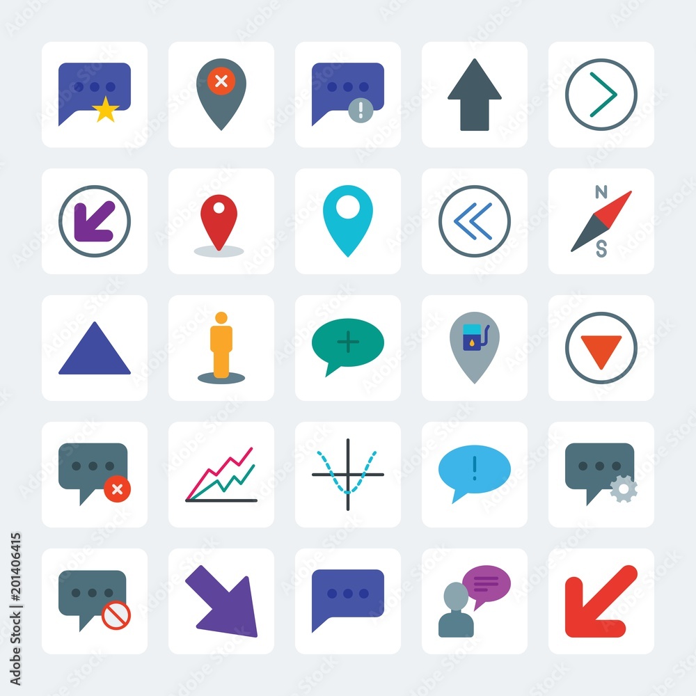 Modern Simple Set of location, arrows, charts, chat and messenger Vector flat Icons. .Contains such Icons as message, illustration, people and more on gray background. Fully Editable. Pixel Perfect Modern Simple Set of location, arrows, charts, chat and messenger Vector flat Icons. .Contains such Icons as message, illustration, people and more on gray background. Fully Editable. Pixel Perfect