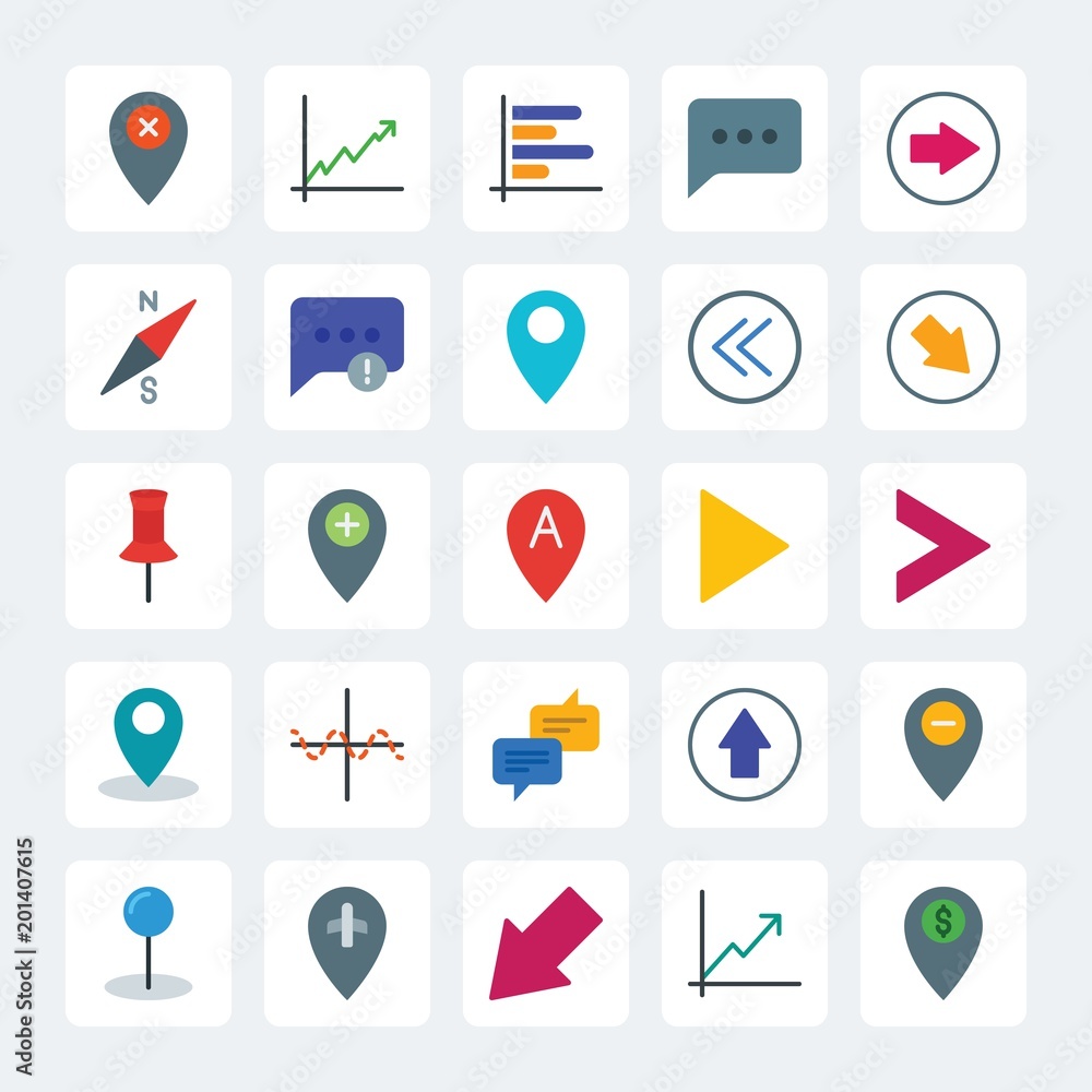Modern Simple Set of location, arrows, charts, chat and messenger Vector flat Icons. .Contains such Icons as information, mobile, growth and more on gray background. Fully Editable. Pixel Perfect Modern Simple Set of location, arrows, charts, chat and messenger Vector flat Icons. .Contains such Icons as information, mobile, growth and more on gray background. Fully Editable. Pixel Perfect
