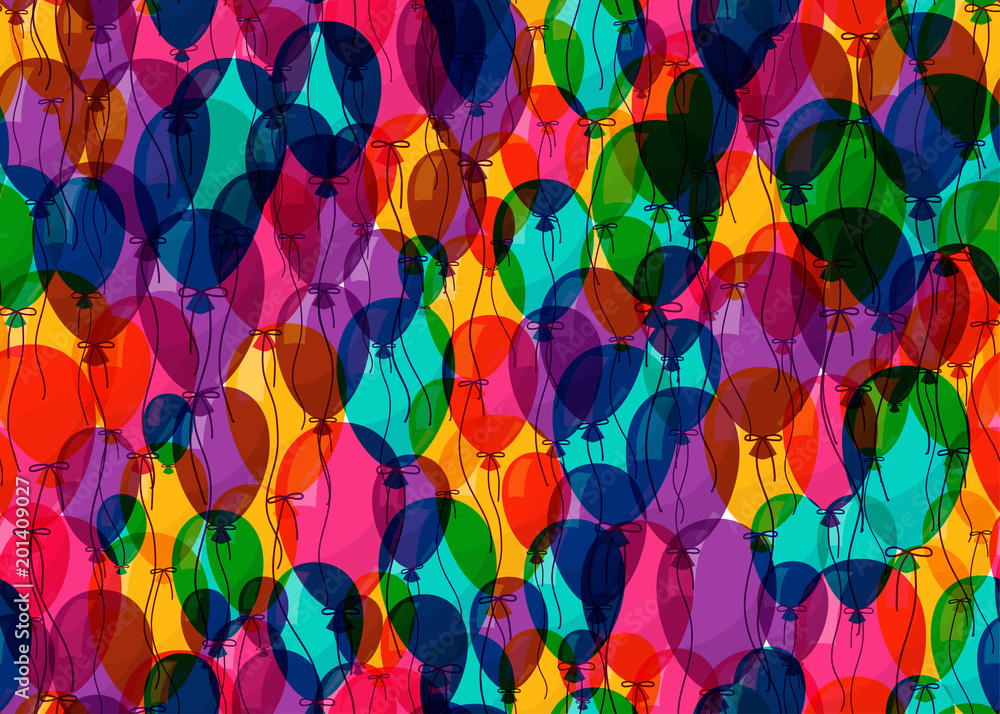 Balloon seamless background for color birthday anniversary party pattern concept