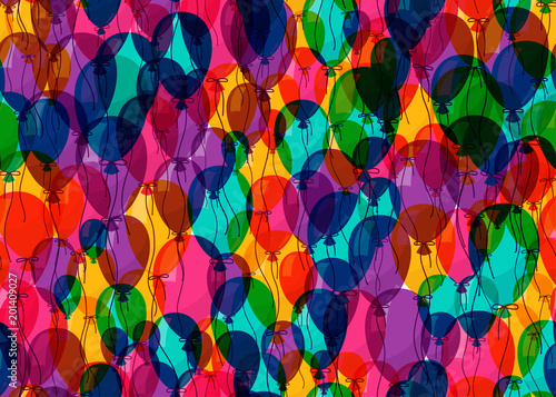 Balloon seamless background for color birthday anniversary party pattern concept