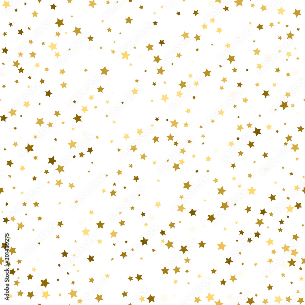 Seamless pattern with gold stars. Vector illustration