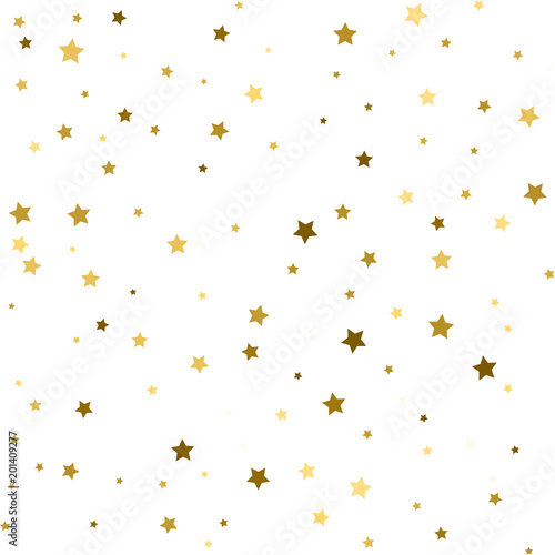 Holiday background  seamless pattern with stars. gold and silver star confetti. Vector illustration. Seamless pattern