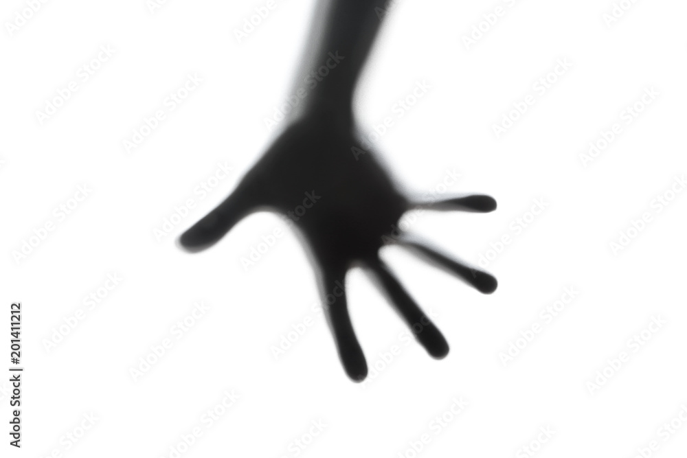 Hands silhouette on a white Hands silhouette on a white