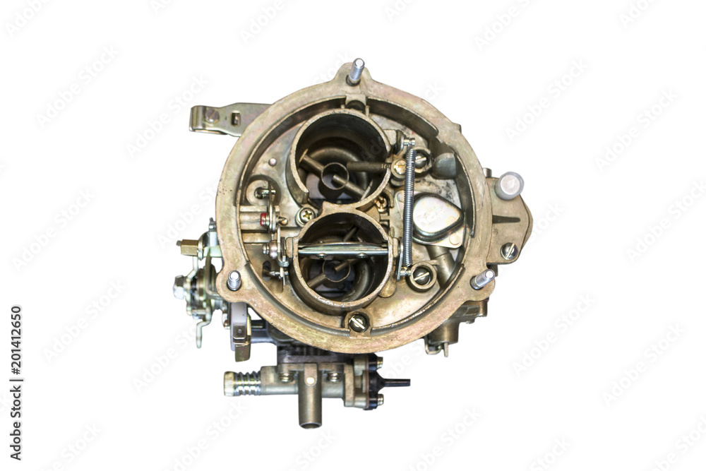 Fototapeta premium New car carburetor isolated on white background