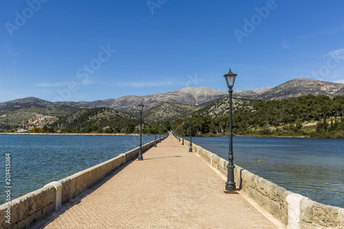 The De Bosset Bridge in Argostoli city on Kefalonia island