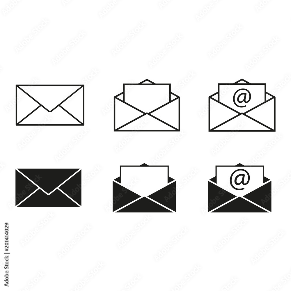 Set envelopes icons email Set envelopes icons email