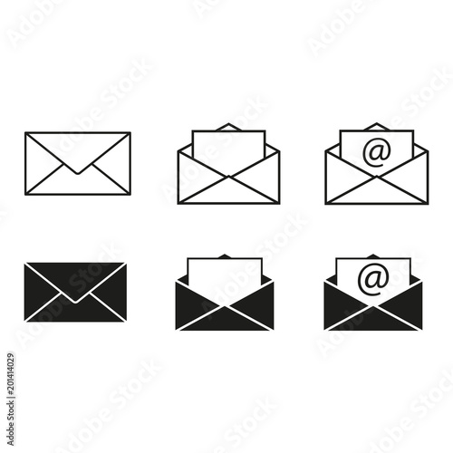 Set envelopes icons email