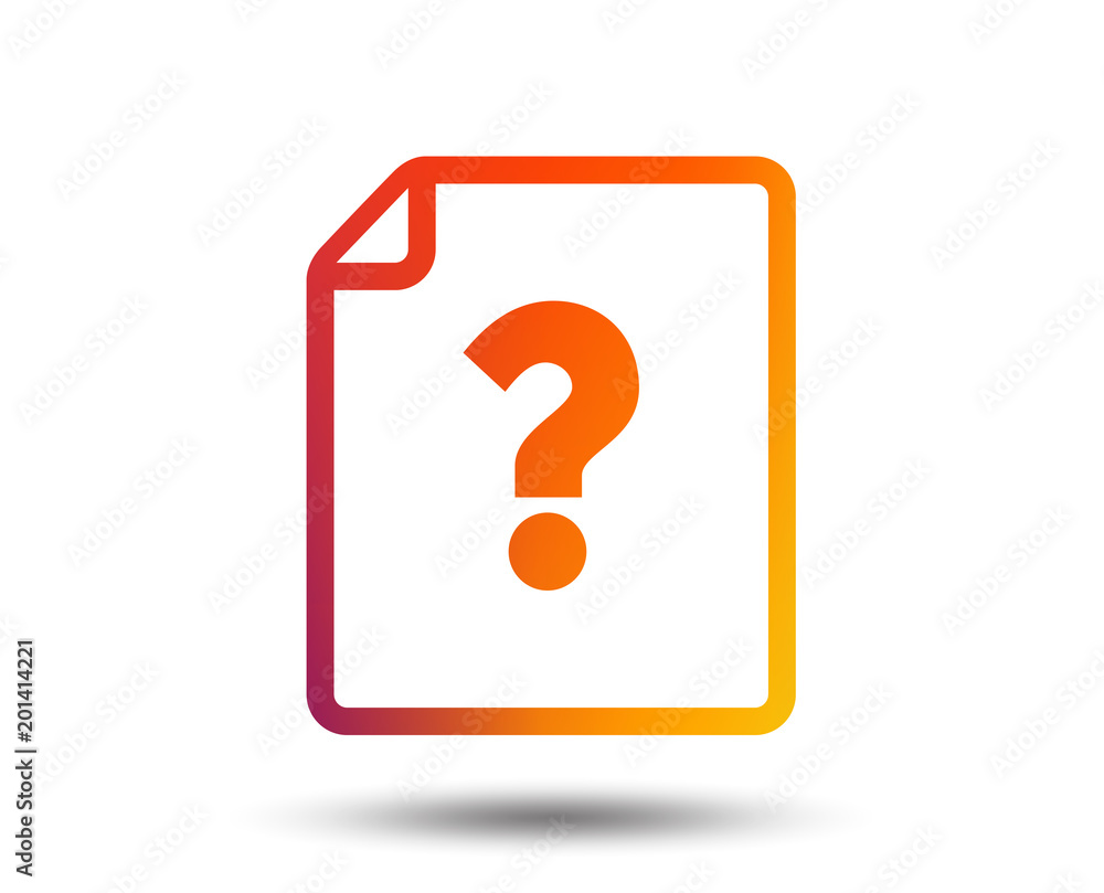 File document help icon. Question mark symbol. Blurred gradient design element. Vivid graphic flat icon. Vector File document help icon. Question mark symbol. Blurred gradient design element. Vivid graphic flat icon. Vector