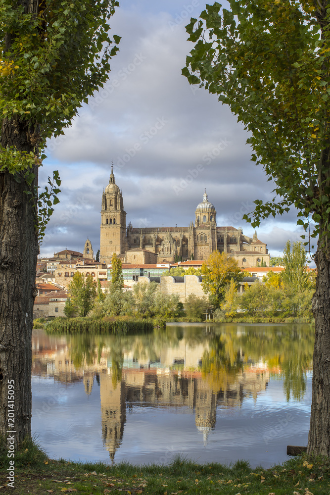 Vista desde el rio de las Catedrales de Salamanca 