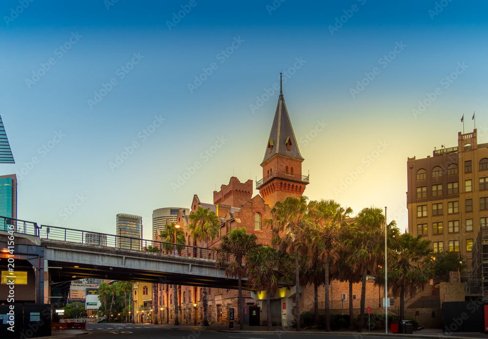 Fototapeta premium Sunset on the old and new