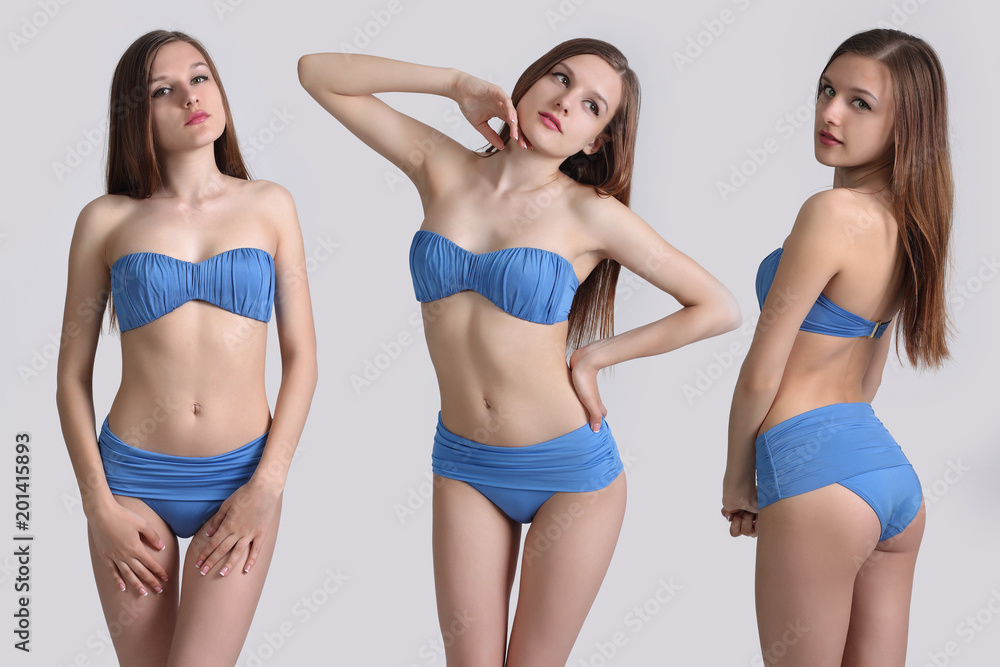 young cute girl posing in bikini Stock Photo | Adobe Stock