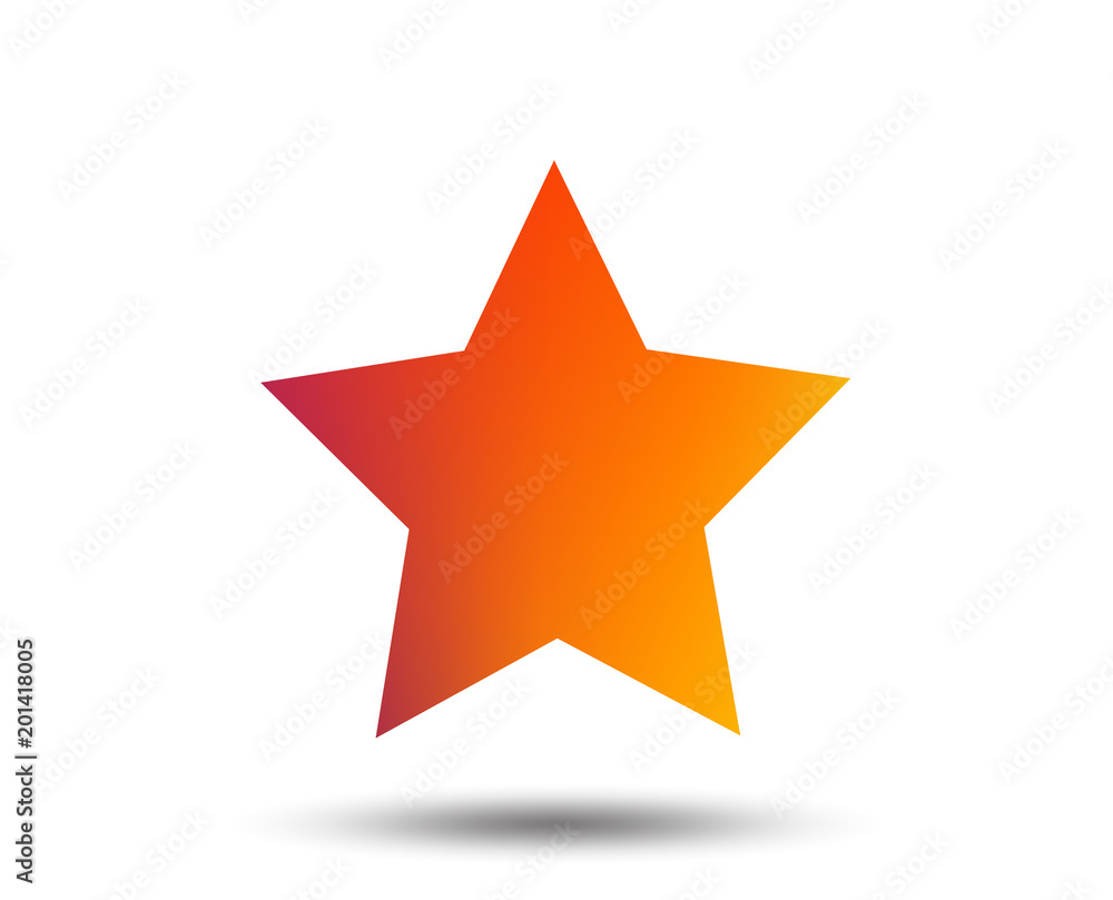 Star sign icon. Favorite button. Navigation symbol. Blurred gradient design element. Vivid graphic flat icon. Vector