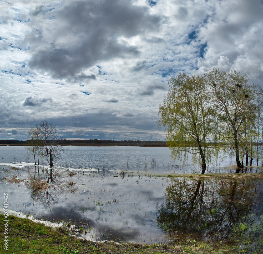 Russia. The flood on the Irtysh river Russia. The flood on the Irtysh river
