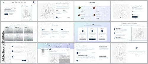 Vector templates for website design, minimal presentations, portfolio. UI, UX, GUI. Design of headers, dashboard, contact forms, features, pricing, e-commerce page, blog etc. Social network concept