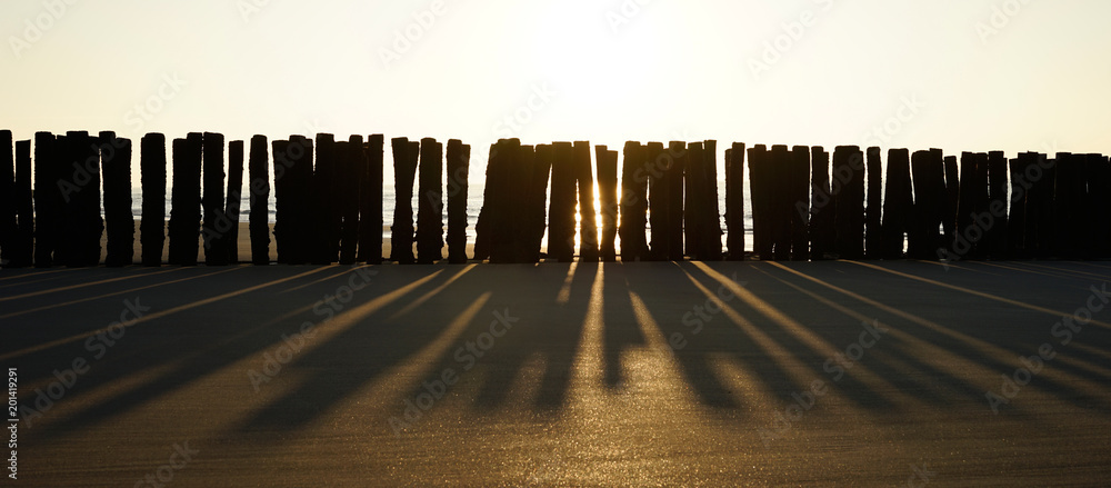 sea groynes with light and shadow sea groynes with light and shadow
