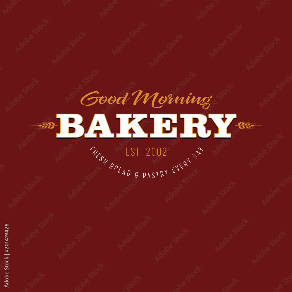 The bakery logo. Bakery emblem. Bakery and Pastry logo. White emblem vintage style.