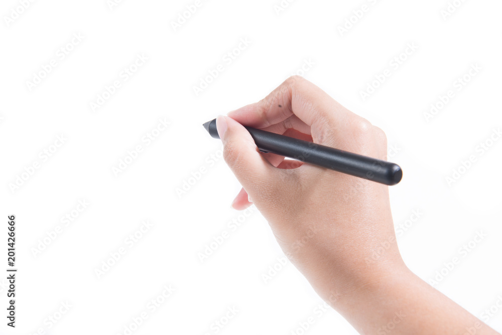 Hand writing by pen mouse Hand writing by pen mouse