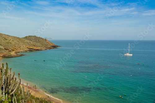 Paradisiac brazilian beach  blue sky and landscape  Jo  o Fernades - B  zios - Rio de Janeiro 