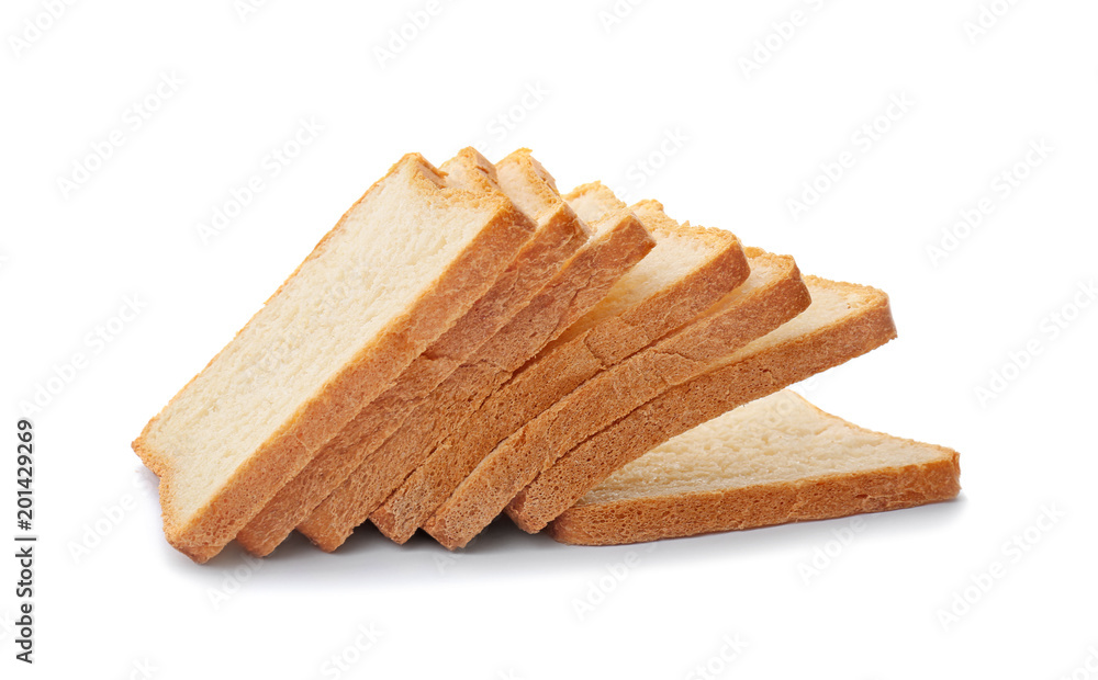Sliced toast bread on white background Sliced toast bread on white background