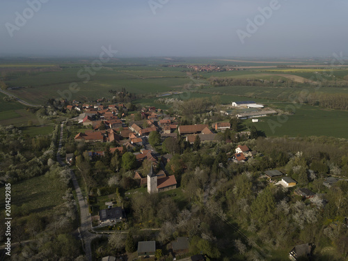 The village Huy-Neinstedt in the Harz Mountains from above / Germany photo