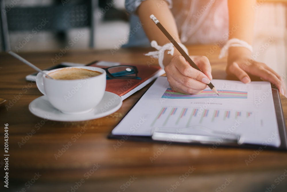 Woman working at home