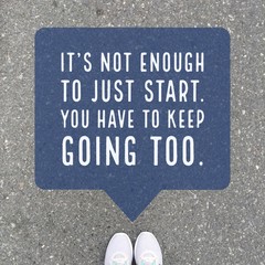 Gordijnen Quotes Quote blijven doorgaan na de start  © ilovewinter