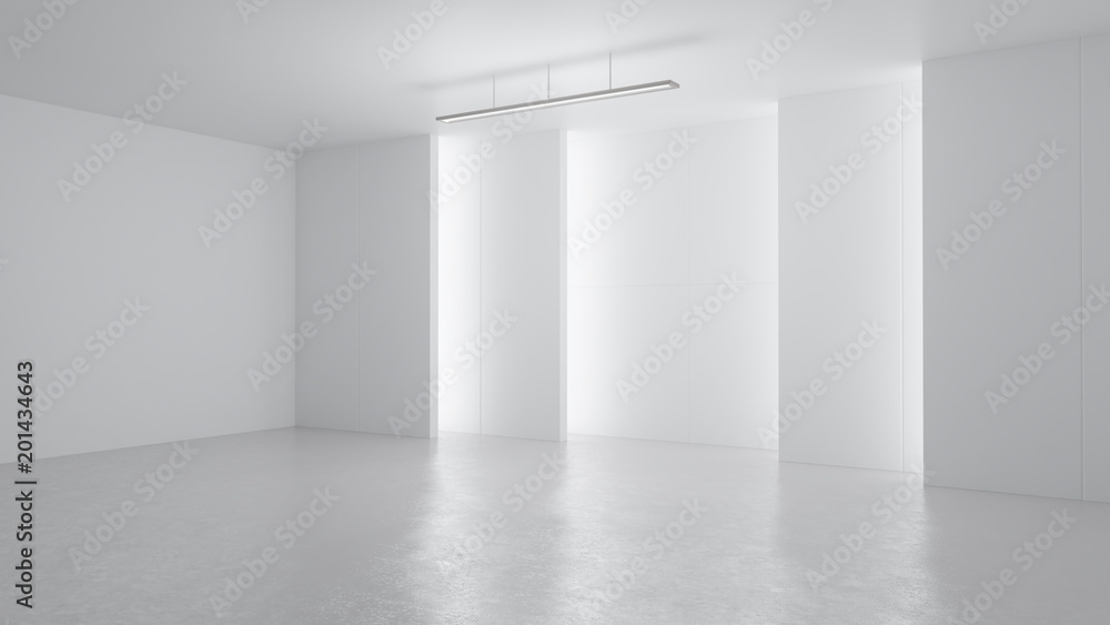 3D rendering minimalist and modern design studio room space background, high key lighting . 3D rendering minimalist and modern design studio room space background, high key lighting .