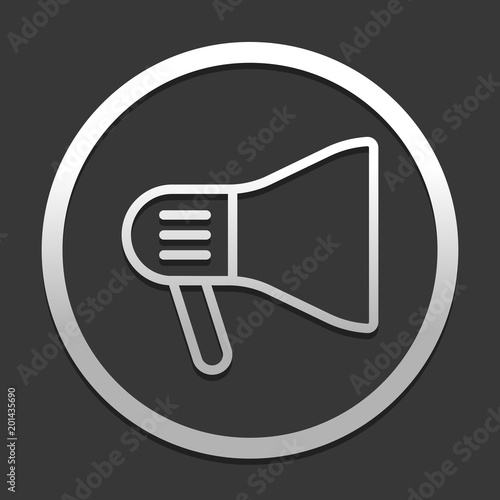 mouthpiece icon. icon in circle on dark background with simple shadow