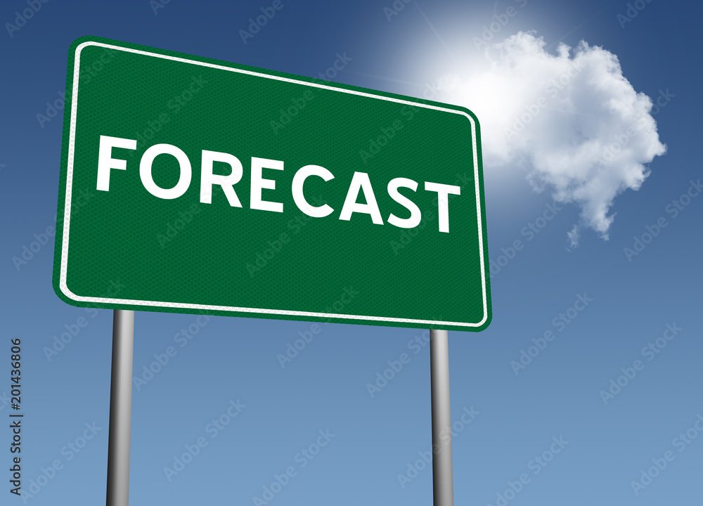 Forecast highway sign on sky background Forecast highway sign on sky background