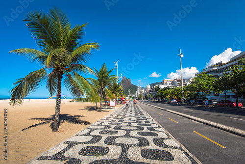 Famous Ipanema Sidewalk in Rio de Janeiro, Brazil