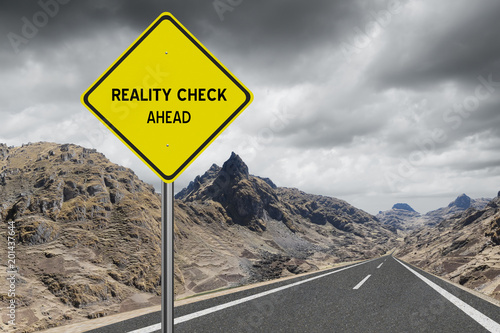 Reality Check Ahead sign photo