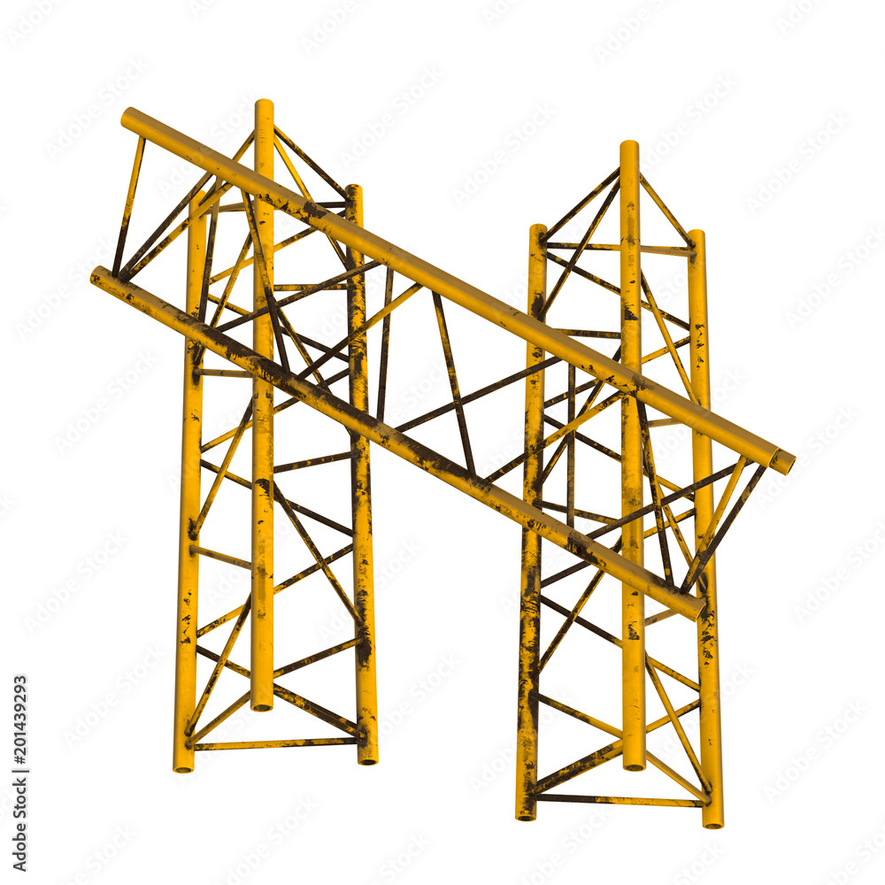 Metal truss girder element. 3d render isolated on white Metal truss girder element. 3d render isolated on white