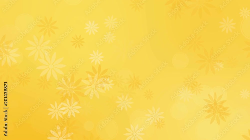 Abstract colorful yellow background with flowers Abstract colorful yellow background with flowers