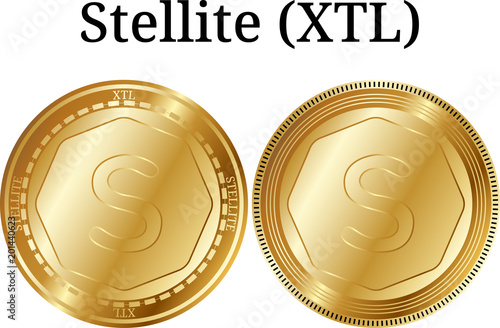 Set of physical golden coin Stellite (XTL) photo