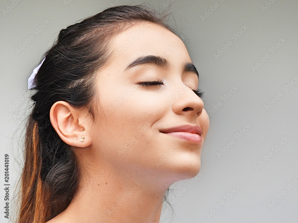 Naklejka premium Teenager Girl And Meditation