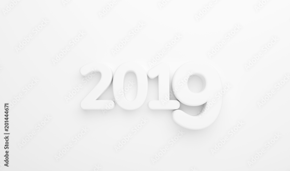 2019 white wall design 3d rendering