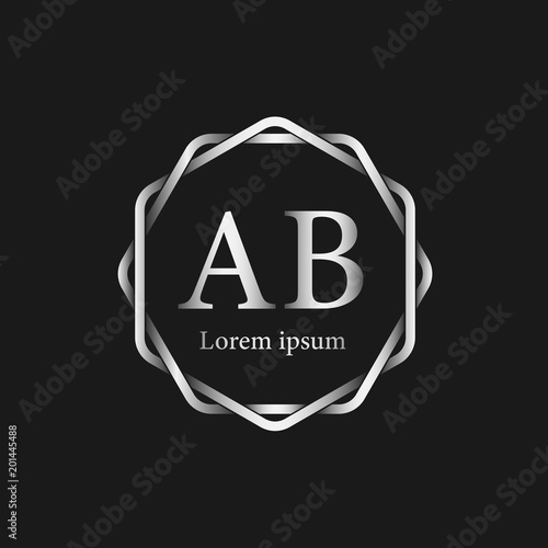 Initial Letter AB Logo Tempalate