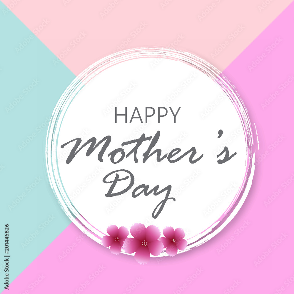 Happy Mother's Day greeting card design. Vector illustration