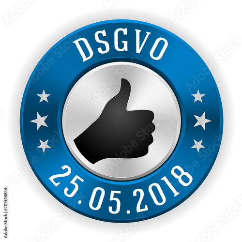 DSGVO Siegel in blau