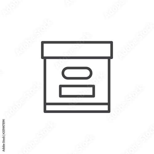 Archive box outline icon. linear style sign for mobile concept and web design. Office file box simple line vector icon. Symbol, logo illustration. Pixel perfect vector graphics