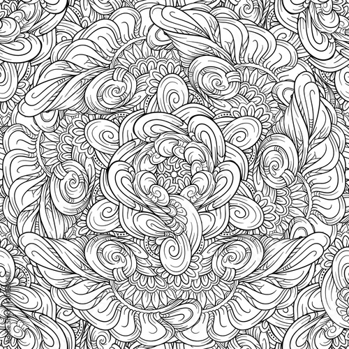 Black and white abstract seamless pattern.