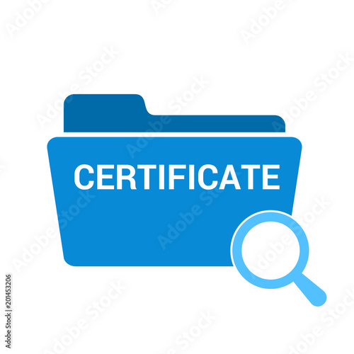 Law Concept: Magnifying Optical Glass With Words Certificate